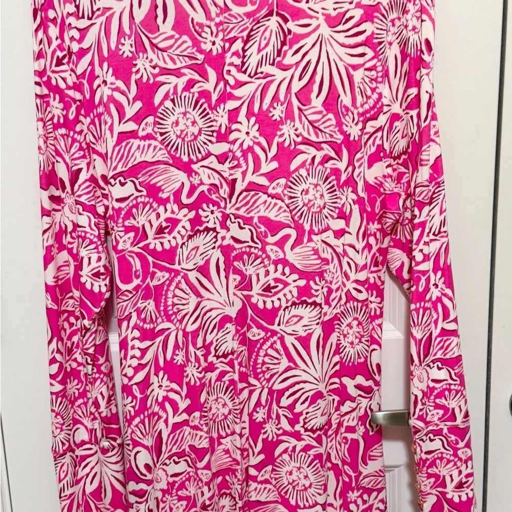 Lilly Pulitzer Bryson Long Sleeve Dress passion fruit pink size XL - Picture 6 of 10